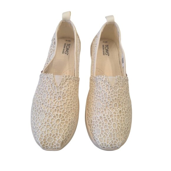 Toms Youth Alpargata Size 3 Natural Moroccan Crochet NWT $60 - Picture 2 of 11
